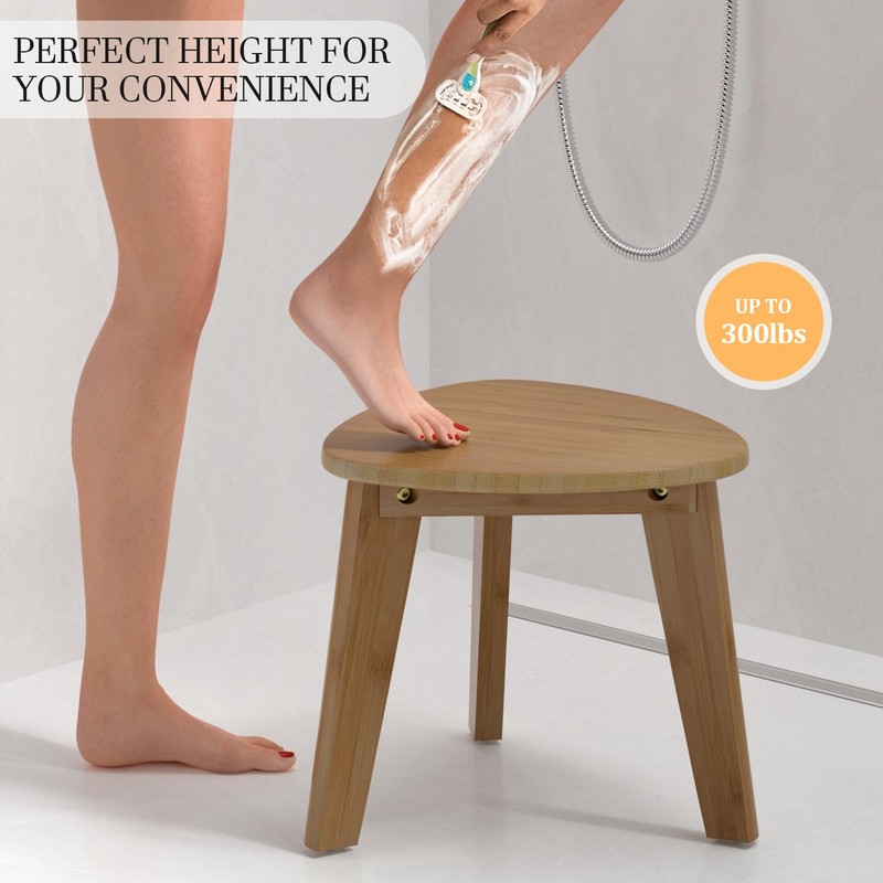 Domax Beautiful Bamboo Shower Bench for Inside Shower - 12