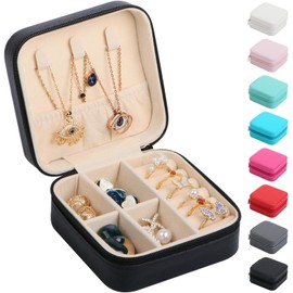 17Dec Small Travel Jewelry Case Organizer,Mini Travel Essentials for Women,Bridesmaid Gifts Birthday Gifts for Women,Small Jewelry Box for Girls 8-12