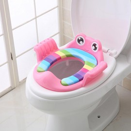 Asiento de inodoro para niños: asiento de entrenamiento para ir al baño asistido con cojín desmontable, para niños y niñas