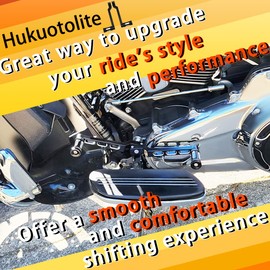 Hokuotolite Heel Toe Shift Pegs, Aluminum Front+Rear Levers w/Shifter Pegs for Harley 1986-2017 FL Softail,1988-2025 Touring Road King Road Glide Street Glide Electra Glide and 2008-2025 Trike,Black