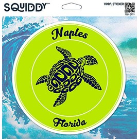Squiddy Naples Florida Turtle Beach - Vinyl Sticker Decal for Phone, Laptop, Water Bottle (2.5" high)