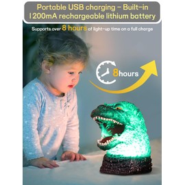 WLHONG Dinosaur Night Light, Color Changing Silicone Night Lights with Touch Sensor, Portable Rechargeable LED Children Adults Lamp for Bedroom, Gaming Room Decor, Monster Gifts for Boys Man