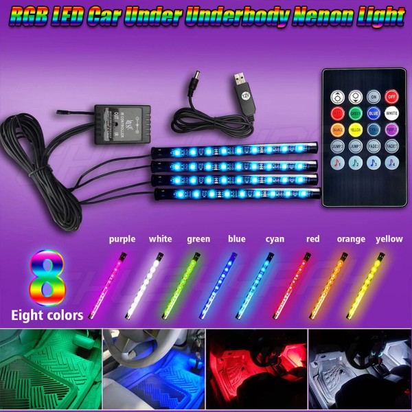 CHUSYYRAY RGB LED Glow Car Lamp Under Dash Footwell Seats