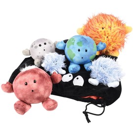 Celestial Buddies 7-Piece Planets & Stars Plush Set - Emotive Space Explorer Toy Bundle for Kids, Science & Empathy Education for Boys & Girls