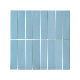 Peel and Stick Backsplash Tiles, 12" × 12" Powder Blue Glossy 3D Self Adhesive Peel and Stick Wall Tiles for Kitchen Bathroom (10 Sheets)