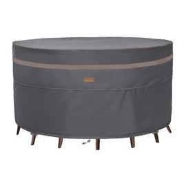 Garden Balsam Fire Pit Cover Waterproof Heavy Duty Fade Resistant Outdoor Firepit Covers Round Fits 44-47 inch Fire Pit Table Cover 48" Dia x 28" H -Dark Grey