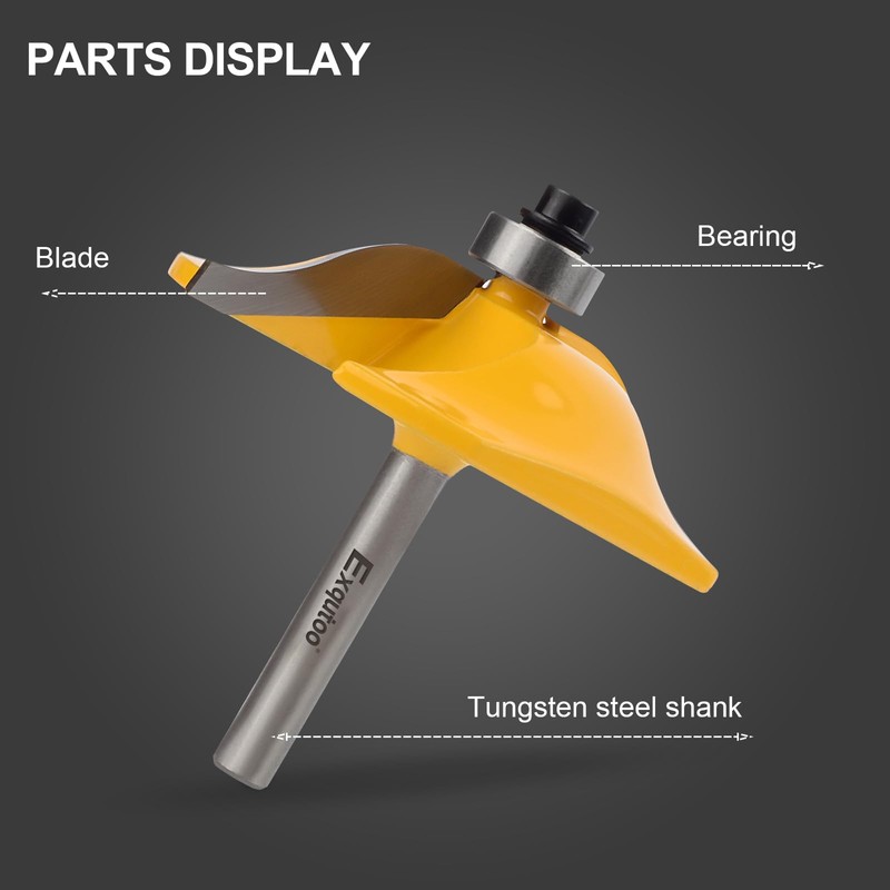 Exqutoo 1PCS 1/4" Shank 2-1/2" Diameter Raised Panel Cabinet Door