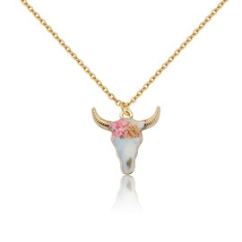 BNQL Cow Necklace Cow Gifts for Cow Lover Cattle Gifts Western Jewelry for Women Bull Charm Pendant Necklace Cowgirl Necklace, Large, Stainless Steel, No Gemstone