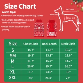 XX-Large Dog Christmas Sweater, Thick Warm Doggie Sweatshirt with Leash Hole, Snowflake Reindeer Dog Holiday Pullover Sweater for Cold Weather, Winter Knit Turtleneck Dog Sweater for Large Dogs XXL