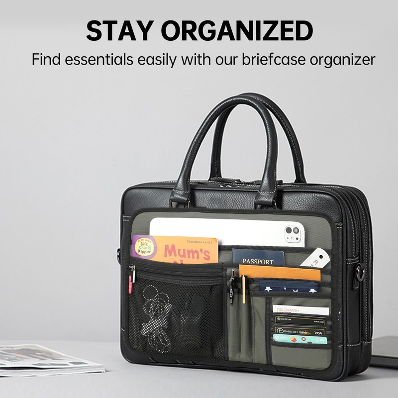 Large Briefcase Insert Organizer for Work Office File Document Laptop
