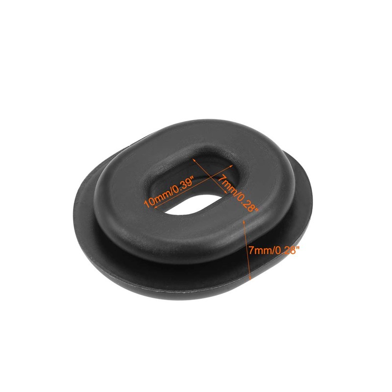 sourcing map Side Cover Feed-Through Single Sided Oval Rubber Washer