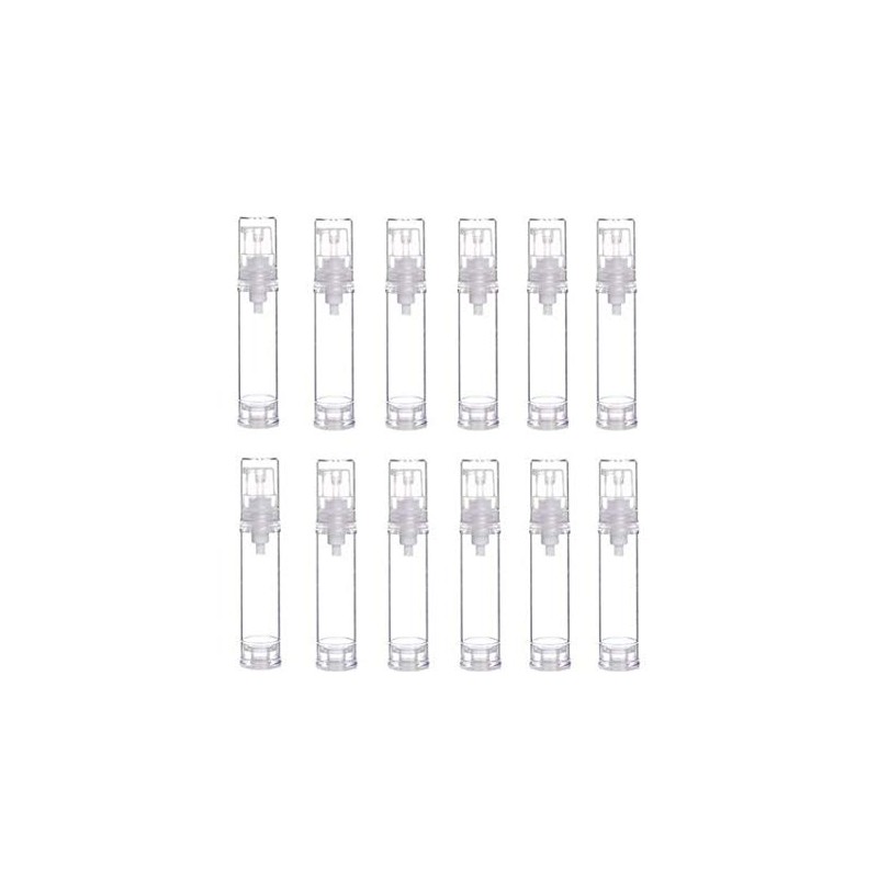 VASANA 12 Empty Airless Vacuum Pump Bottles Refillable Plastic Cream