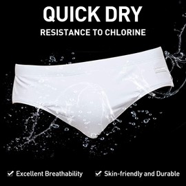 Arcweg Traje de baño para hombre, cintura baja con almohadilla extraíble, pantalones cortos elásticos para la playa, Blanco, X-Large