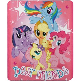 Northwest Hasbro's My Little Pony, 'Happy Herd' Fleece Throw Blanket, 45" x 60", Multi Color