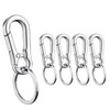 5Pcs Metal Carabiner Keyring Set with Quick Release & Split