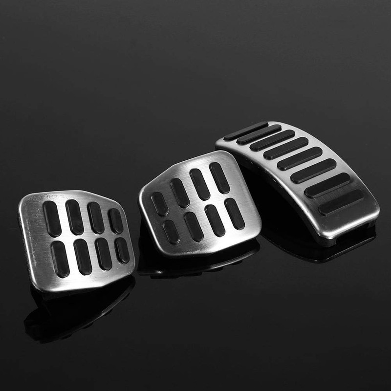 Qiilu 3 Pedals Footrest Manual Stainless Steel