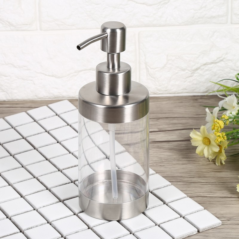1PC 350ml Soap Dispenser Countertop Pump Lotion Bottle 304 Stainless