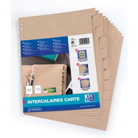 Oxford Touareg A4 Index Recycled Cardboard 12 Tabs Beige