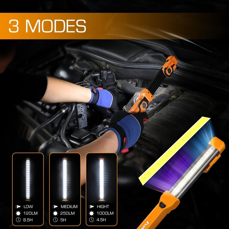 EverBrite 1000LM LED Work Light Rechargeable Work Light for Mechanics