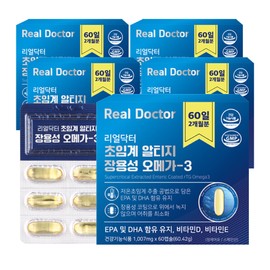 Real Doctor Supercritical Altige Enteric Coated Omega 3 Vitamin D E Blood Circulation Improvement Bone Health 60 Capsules, 5 Pieces / 리얼닥터 초임계 알티지 장용성 오메가3 비타민D E 혈행개선 뼈건강 60캡슐, 5개