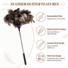 Extendable Ostrich Feather Duster 17–40 Inch, Fluffy Long Handle Reusable