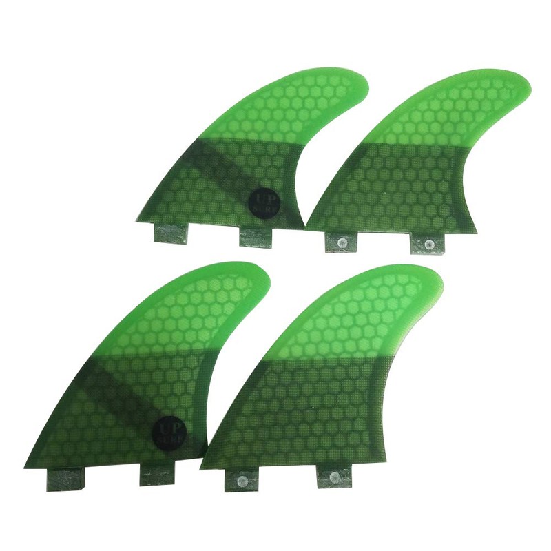UPSURF Surfboard Fins Double Tabs K2.1 Size, Set of 4,