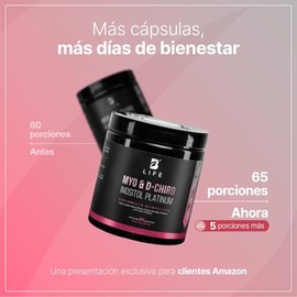 B Life Myo y D-Chiro Inositol | 65 Porciones | Mezcla de 40:1 | Myo & D-Chiro Inositol Platinum 266.5 Gramos.