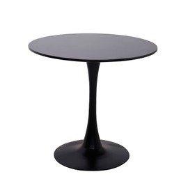 Forsho 32" Small Round Dining Table/Tulip Table, Mid Century Modern Circle Dining Table with Pedestal Base for 2 to 4 Person (Black)