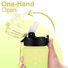 GOPPUS 350ml/12oz Kids Water Bottles With Straw Toddler Drinks Bottle for School Leakproof Children's Bottle with Time Marking Small Bottle BPA free Tritan Sport Bottle Juice Bottles for Girls Boys