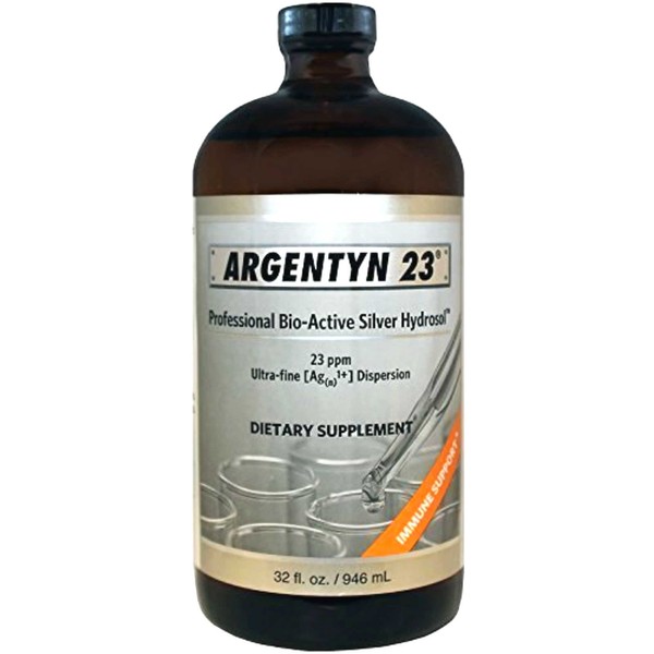 Argentyn 23® Professional Formula Bio-Active Silver Hydrosol for Immune Support* – 32 oz. (946 mL) Economy Size Twist Top Bottle – Colloidal Silver – Colloidal Minerals