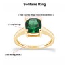 AFFY 7MM Cushion-Cut Simulated Green Emerald Solitaire Ring in 14k