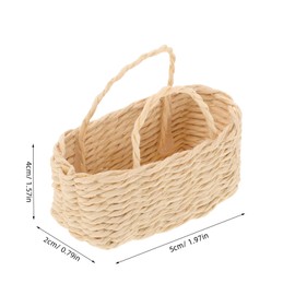 Toyvian Basket Doll House Dollhouses Imaginative Play Woven Miniature House Kit Wicker Storage Basket Large Woven Bamboo Basket for Doll House Tiny Shopping Basket Grass