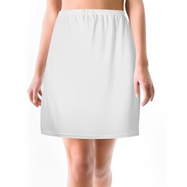 FDRJKN Women'S Half Slips For Under Dresses, Women'S Half Slip 100% Cotton Vintage Underskirt, Underskirt, Length Cling Resistant Under Skirt Slip, For Under Dresses Skirts White