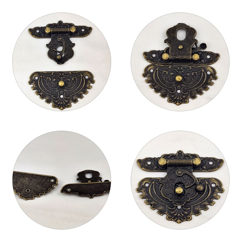 Padlock Latch Hasp Buckle Latch, Embossing Decorative Brass Hasp Clasp