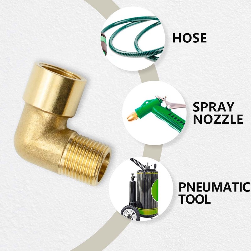 Bwintech 2 Pcs 90 Degree 1/2" Female to 1/2" Male