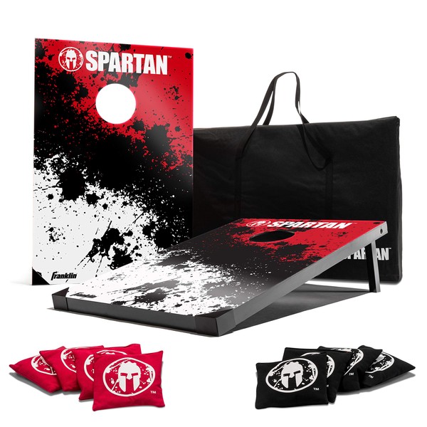 Franklin Sports Spartan Cornhole Set Includes 2 36-Inch x 24-Inch Targets, 8 Regulation Bean Bags, and Carry Bag