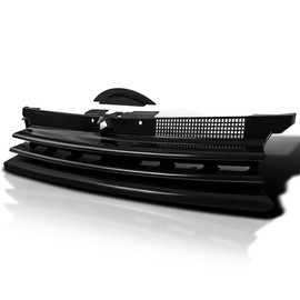 Spec-D Tuning Glossy Black Sport Front Hood Grille W/Notch Filler R32 Mk4 Compatible with 1999-2006 Volkswagen Golf Gti