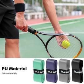poeland 4 Pack Multicolored Racquet Overgrip, Anti Slip Racket Grip Tape, Absorbent Overgrips for Tennis, Badminton, Pickball (Purple, Gray, Black, Turquoise)