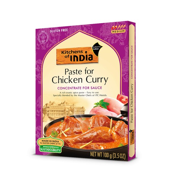 Kitchens Of India Paste for Chicken Curry, 3.5-Ounce Boxes (Pack