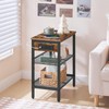 HOOBRO End Table, 3-Tier Narrow Side Table with Charging Station,
