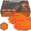 Xtremeauto Nitrile Gloves - Disposable Gloves, Diamond Grip Orange Gloves