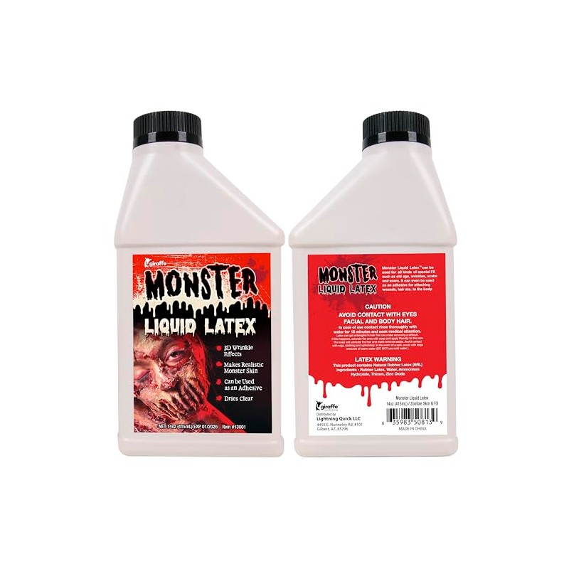 Látex Monstruo líquido, pinta 16 onzas, crea Monster/Piel Zombie y