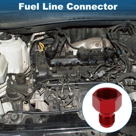 A ABSOPRO Male Flare Reducer Hose Fitting Adapter AN8 Female to AN6 Male Fuel Line Connector Aluminum Red