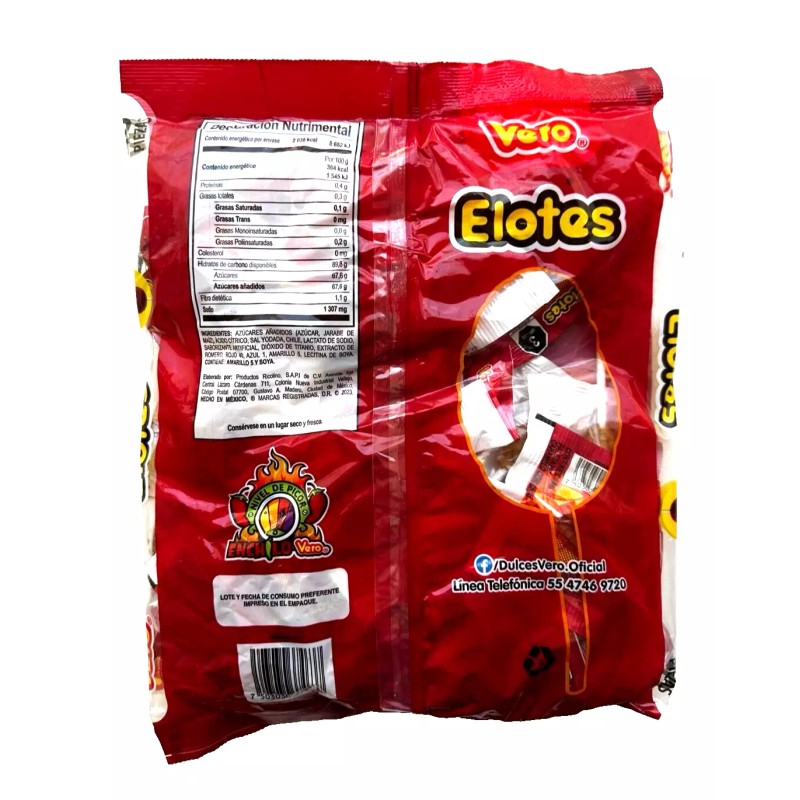 Vero Paletas Elotes c/Chile / Vero Spicy Lollipops 40pzs 560g/19.75oz