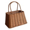 Plastic Imitation Rattan Basket Rustic Imitation Handwoven Picnic Basket Wtih