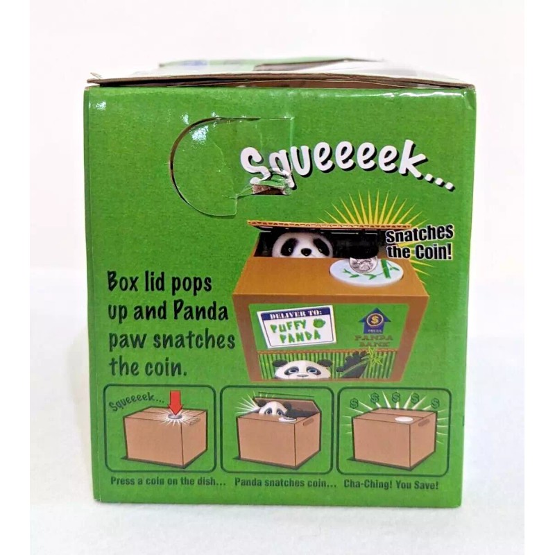 Leading Edge Novelty Puffy Panda Bank Motorized Animatronic Coin Bank