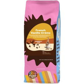 Crazy Cups Flavored Ground Coffee, French Vanilla Creme, in 10 oz Bag, For Brewing Flavored Hot or Iced Coffee