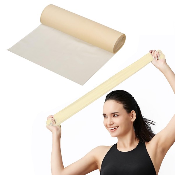 D&M Theraband Training Band, 19.3 ft (5.4 m), Strength Level-2, Tan, Milky White, TB-0, Manual Included, Cut-and-Use Theraband Training Tube, Resistance Band, Domestic Authorized Import Agent