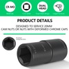 17.5mm & 22.5mm Double Head Wheel Nut Socket,1/2" Drive Impact