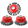 WENORA 3 Pack Wire Wheel Brush for Angle Grinder, 4